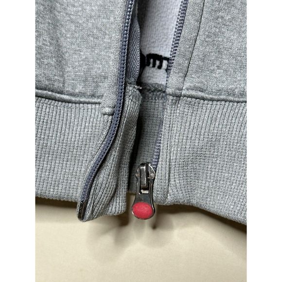 Women’s Under Armour, Zip-Up Sweatshirt, L, Heather Grey w/ Bright Pink Red Logo - Picture 11 of 16